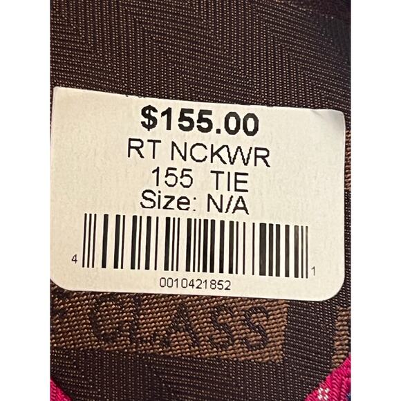 Robert Talbot Men’s Red Geometric Silk Necktie 59" × 3.25" 100% Silk Designer - Picture 5 of 9